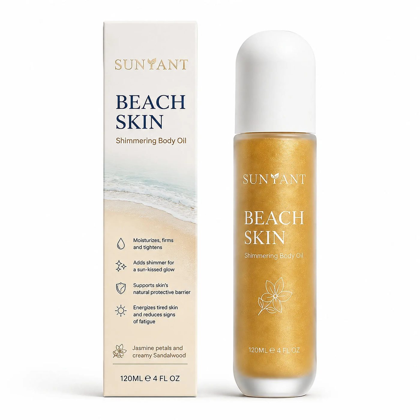 Private Label Beach Skin Sunscreen Shimmering Glow Lightweight High Shine Hydration Bronzer Body Oil